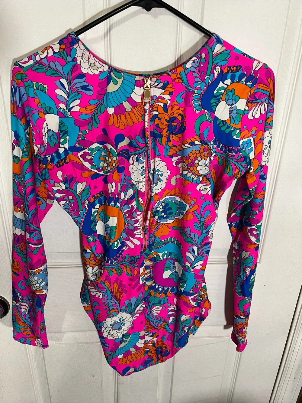 kate spade Pink Multi Floral Long Sleeve One-Piece Swimsuit